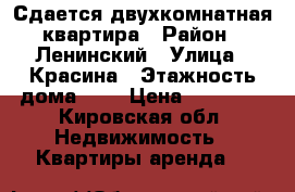 Сдается двухкомнатная квартира › Район ­ Ленинский › Улица ­ Красина › Этажность дома ­ 4 › Цена ­ 18 000 - Кировская обл. Недвижимость » Квартиры аренда   